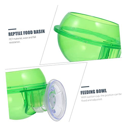 Angoily 4pcs Reptile Feeding Bowl Cup Water and Food Dish for Lizards Geckos and Other Crawling Pets Easy to Clean and Stable Design - color: Greenx2pcs, size: 8X10CMx2pcs