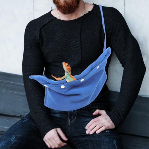 ABOOFAN Reptile Traveling Bag with Adjustable Strap, Portable Lizard Sling Carrier for Bearded Dragon, Chameleon, Guinea Pig, Small Pets Travel Pouch for Outdoor Use