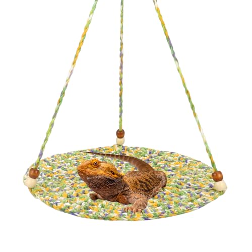 Jspupifip Bearded Dragon Bed, Large Reptile Hammock for Lizard Cage, Gecko & Chameleon Accessories - color: Green
