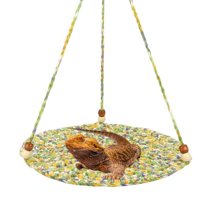Jspupifip Bearded Dragon Bed, Large Reptile Hammock for Lizard Cage, Gecko & Chameleon Accessories - color: Green