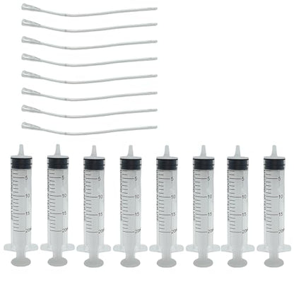 8Pcs Pet Bird Parrot Milk Syringe Set, Bird Hand Syringe with Soft Tubes for Feeding Pets 20ml - size: 20ml