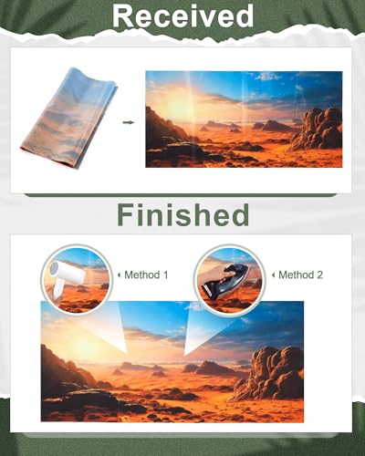 Breling 4 Pcs 36 x 18 Inch Reptile Habitat Background with Nano Glue Gobi Sun Cactus Stone and Green Tree Fern Stream Bearded Dragon Terrarium Background Polyester Durable Aquarium Accessories - color: Style1, size: 18 x 36 Inch