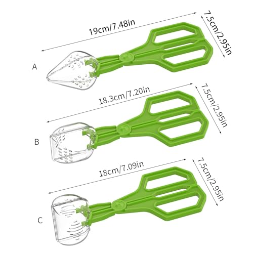Creature Captures Tongs for Reptiles Care Feeder Pliers Clear Ergonomic Tool Gentle Feeding Easy Reptiles Handling Clamp - color: Black, size: I