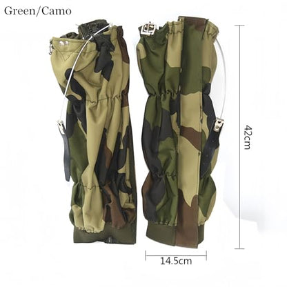 Adjustable Snake Gaiters Men Women Snake Boot Gators Bite Protection Guards Chaps Waterproof Leg Gaiter Hiking Hunting - color: Green Snake Gaiters