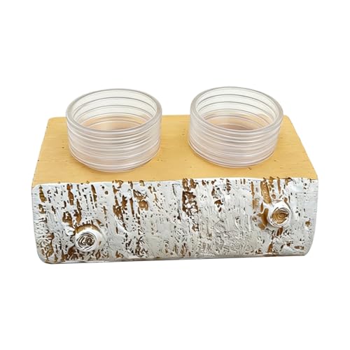 Gecko Feeding Ledge - Magnetic Feeder with 10 Feeding Cups - Reptile Water Bowls Feeder Ledge - for Pets Crabs Turtle Spider Bearded Dragon Frogs Centipede Small Animal