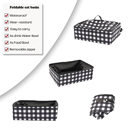 Pop up Large Cat Carrier, 30'' L Kennel Soft Crates with Portable Mini Cat Carrier,Travel Littler Box, Mattress,Food Bowl,4 Stakes and Carry Bag - color: 31.5‘’L B&W Carriers Set