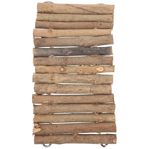 Outanaya Wooden Reptile Hideout with Climbing Stick and Basking Platform, Habitat Hide Hut for Turtles and Lizards, DIY Terrarium Box Ornament for Turtle Hiding and Scene Layout