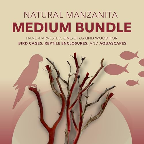 Manzanita Driftwood (Bundle) for Large Aquariums & Reptile Tanks (20-24””) 30–75 Gallon Tank | for Aquascaping & Terrarium Decor | Hardwood Branches | Large Fish, Monitor Lizards, Chameleons - size: Bundle LG