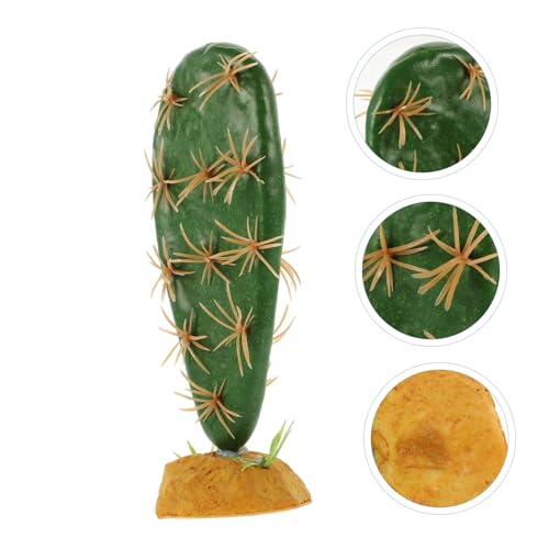 Simulation Reptile Plant Artificial Cactus for Terrarium and Aquarium Decor Plastic Resin Habitat Hideout Non-Fading Reptile Tank Accessory for Lizards Amphibians and Fish