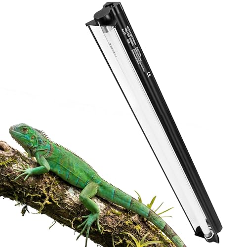 T5 HO UVB Reptile Light Kit, 22.6" Fixture with 14W 5.0 UVB Tube, Suitable for Rainforest Reptiles Including Juvenile Green Iguanas - color: 5.0 Rainforest, size: 14W-22.6Inch