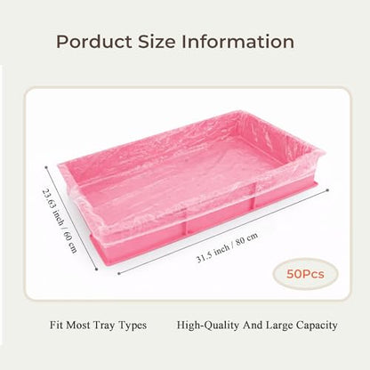50 Disposable Cage Tray Liners for Pets, 23.6 x 31.5 in | Quick Tray Changes, Keeps Cages Cleaner, Contains Bedding and Waste, Easy Cleanup, for Rabbits, Guinea Pigs and Small Pets - size: S(23.6 x 31.5'')