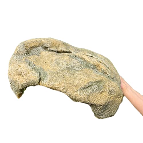 Extra Large Resin Reptile Hide for Ball Pythons, Lizards, Leopard Geckos, Bearded Dragons - Simulation Rock Hideout Cave for Habitat, Turtle Terrarium Decor