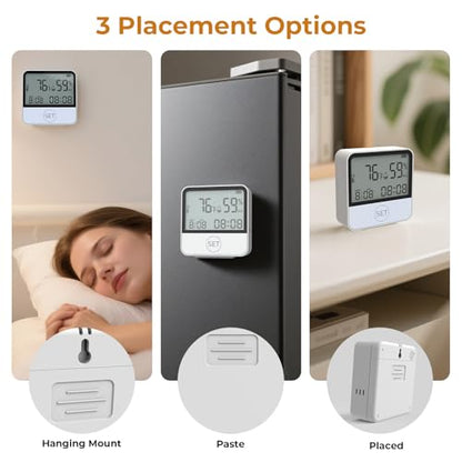 4 in 1 WiFi Thermometer Humidity Meter Baby Thermometer Hygrometer with Remote App Control Digital Temperature and Humidity Sensor for House Wine Cellar Greenhouse