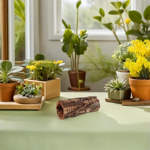 Natural Cork Bark for Reptile Hideout: Round Cork Bark Tube Terrarium Log Cave Wood Climbing Hide for Gecko Lizard Snakes Hermit Crabs Frog 3. 14×7. 8"