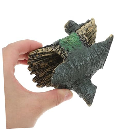 Reptile Hideout Cave 4.52X3.54X2.36In Natural Tree Trunk Ornament for Lizard Tortoise Small Tank Accessories