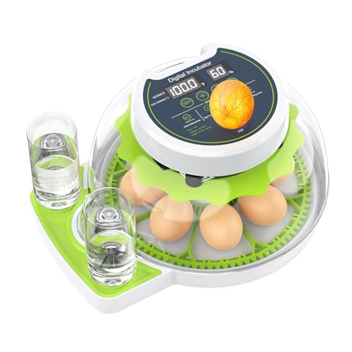 8 Egg Incubator with Automatic Egg Turning, Temperature & Humidity Control, Egg Candler, Mini Digital Incubator for Hatching Chicken Duck Quail Goose Bird – Home & Classroom Use - size: 8 Egg