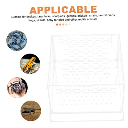 Totority Feeding Enclosure for Spider Scorpion and Gecko Lightweight Breeding Box Lid for Easy Observation and Maintenance Reptile Habitat Container