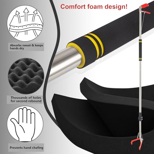 Snake Tong Reptile Grabber, 66 Inch Snake Clamping Tool for Safe Snake Handling and Rattlesnake CaptureMade of Stainless Steel tubing Sponge Handles and Plastic.