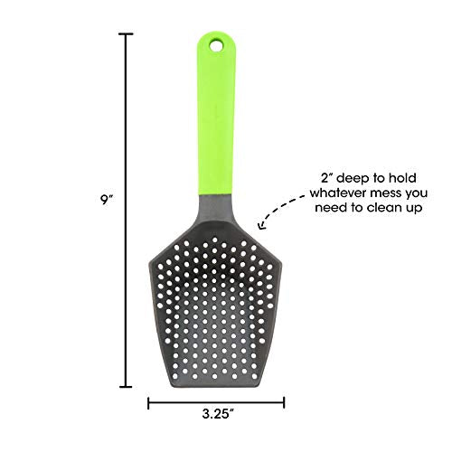 Cold Life Easy to Clean Sifting Litter Scoop Shovel for Small Pets Or Reptile Terrarium Sand Waste,Green,9 inches - size: 9 inches