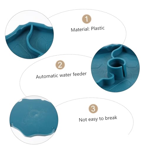 POPETPOP Reptile Water Dispenser-Reptile Waterer Automatic Refilling Water Dispenser Tortoise Lizard Turtle Feeding Water Bowl with Bottle(Blue)