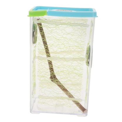 ERINGOGO 1set Transparent Reptile Feeding Box for Stick and Clear Breeding Habitat Optimal Ventilation and Space Educational Terrarium for Observation and Care