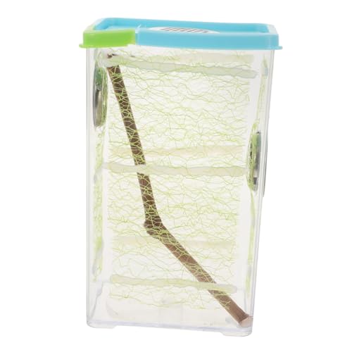 ERINGOGO 1set Transparent Reptile Feeding Box for Stick and Clear Breeding Habitat Optimal Ventilation and Space Educational Terrarium for Observation and Care