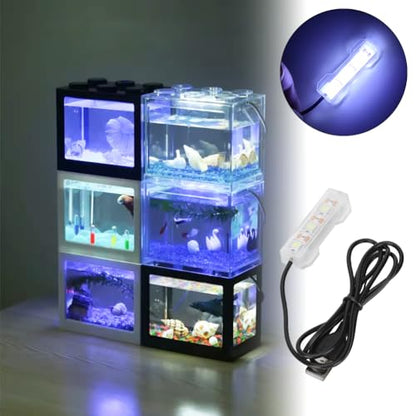 LED Aquarium Light, Submersible Fish Tank Lighting bar Stick USB Underwater Ultra Bright Beads Full Spectrum Hidden Small Lamp for Decorations Desktop Daily Freshwater Plants Indoor Water Garden
