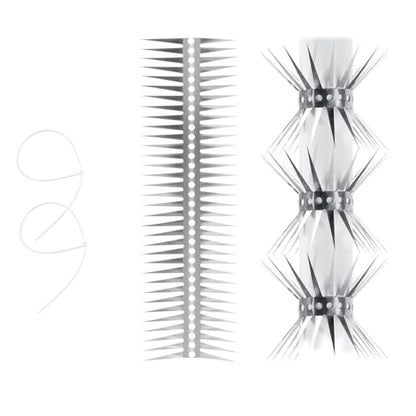 Bird Spikes - Stainless Steel Fence Spikes for Pigeons, Raccoons, Snakes - Deterrent Defender (20inch) - style: 20inch