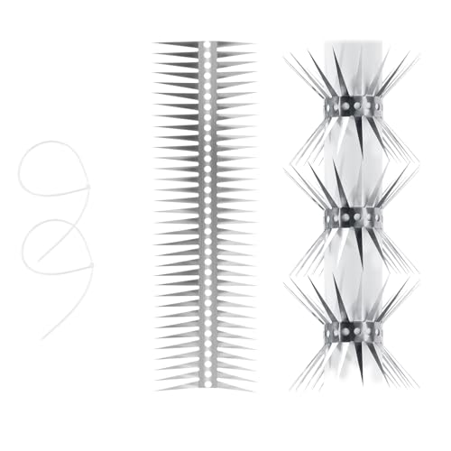 Bird Spikes - Stainless Steel Fence Spikes for Pigeons, Raccoons, Snakes - Deterrent Defender (20inch) - style: 20inch