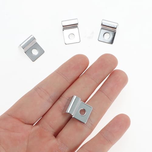 4 Pcs Aquarium Lid Clips, 5mm Aquarium Cover Support Clamps, Aquarium Cover Holder Lid, Stainless Steel Aquarium Tank Cover Clamps Set, Silver Tone