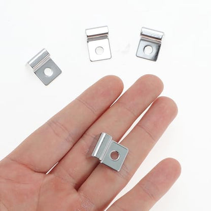 4 Pcs Aquarium Lid Clips, 5mm Aquarium Cover Support Clamps, Aquarium Cover Holder Lid, Stainless Steel Aquarium Tank Cover Clamps Set, Silver Tone