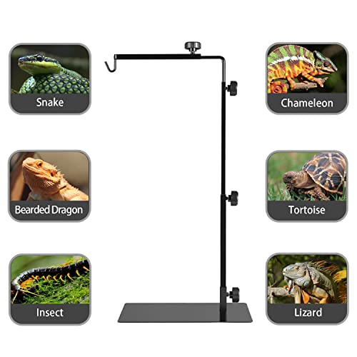 Reptile Metal Lamp Stand, Adjustable 24 to 38 in of The Basking Light Floor Holder Heat Lamp Bracket, Suitable for Snake Turtle Bearded Dragon Chameleon Habitat Terrarium Tank Accessories - size: XL
