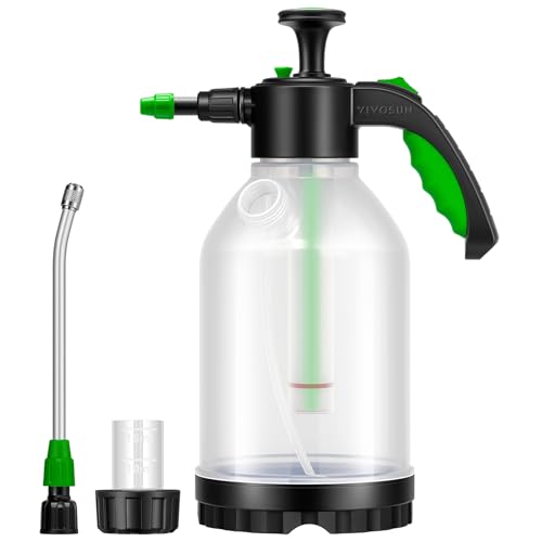 VIVOSUN 70oz Pump Sprayer, Portable Water Spray Bottle for Spraying Plants, Flowers, Weeds and Cleaning, Hand Pump with Side Filling Port, Measuring Cup, Adjustable Nozzles - size: 70oz