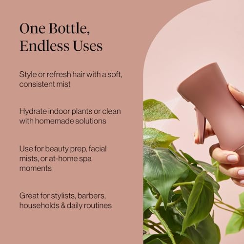 Kitsch Continuous Spray Bottle for Hair – Fine Mist Water Mister & Water Spray Bottle – Recycled Hair Spray Bottle – Spray Bottles for Cleaning, Styling, Plants & More – Terracotta, 150ml - color: Terracotta
