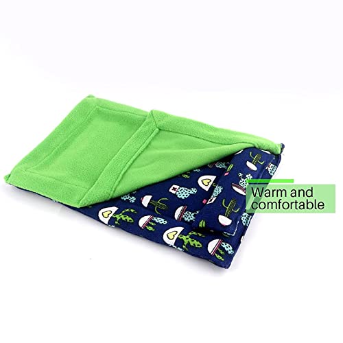 Bearded Dragon Bed with Pillow Lizard Sleeping Bag Blanket Soft Warm Hideout Terrariums Accessories for Reptile Lizard Bearded Dragon (Blue) - color: Blue