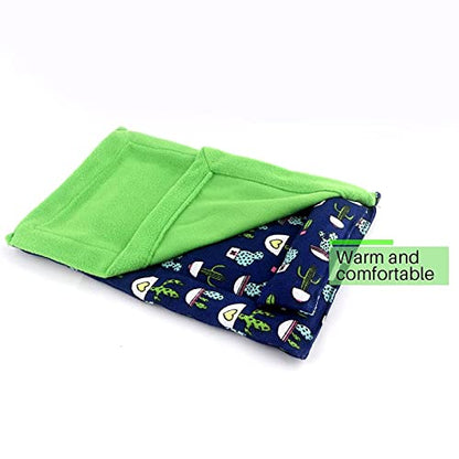 Bearded Dragon Bed with Pillow Lizard Sleeping Bag Blanket Soft Warm Hideout Terrariums Accessories for Reptile Lizard Bearded Dragon (Blue) - color: Blue