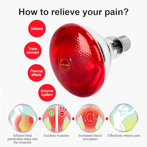 Infrared Light Bulb, 275W Near Infrared Red Light Therapy Bulbs, Infrare Heat Lamp Blub Fits for E26 / E27 Base