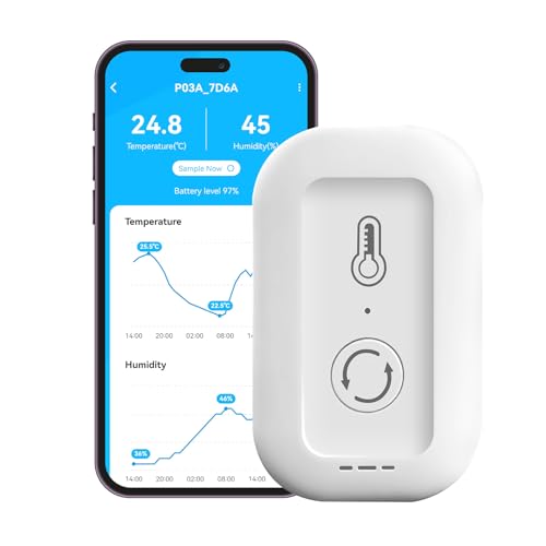 DAYBETTER Smart WiFi Thermometer Hygrometer, 2.4G Indoor Temperature Humidity Sensor with Real-Time Alerts By Daybetter App,Temperature Humidity Monitor for Home Nursery Greenhouse Pet 1pack - size: 1PACK