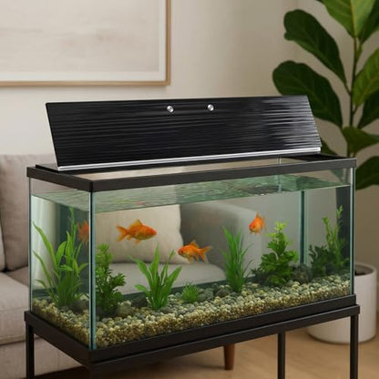 Sieral Aquarium Canopy Set Polycarbonate Greenhouse Panels 15.37 x 7.63 x 0.12 Inch for 5/10 Gallon Fish Tank Without Center Brace Aquariums Cover Fish Tank Lid, Black - color: Black, size: 16 x 8 Inch