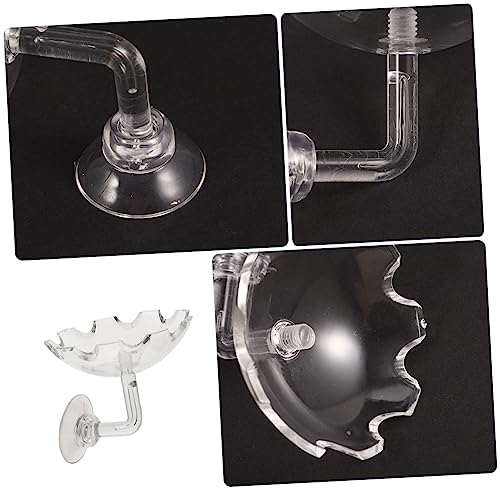 2pcs Acrylic Shrimp Feeding Dish with Cup Reptile Food Bowl for Aquariums Convenient Installation and Multi-Purpose Use Transparent Feeding Tray for Shrimp Tank