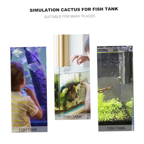 Artificial Aquarium Cactus Plant Simulation Plastic Fish Tank Decor Ornament for Home and Reptile Terrarium Landscaping