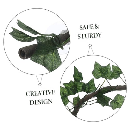 MERRYHAPY 1m Jungle Vines Rattan Strip with Suckers for Reptiles Flexible Habitat Decor for Lizards Frogs Snakes and with Suction Cups