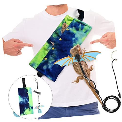 Healifty Adjustable Reptile Carrier Bag with Sling Strap Portable Canvas Pet Carrier for Bearded Dragon Lizard Outdoor Travel Walking Hiking