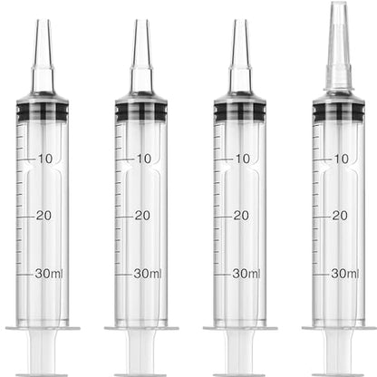 Frienda 4 Packs Large Plastic Syringe Measuring Syringe Tools Dispensing Multiple Uses (30 ml) - size: 30 ml