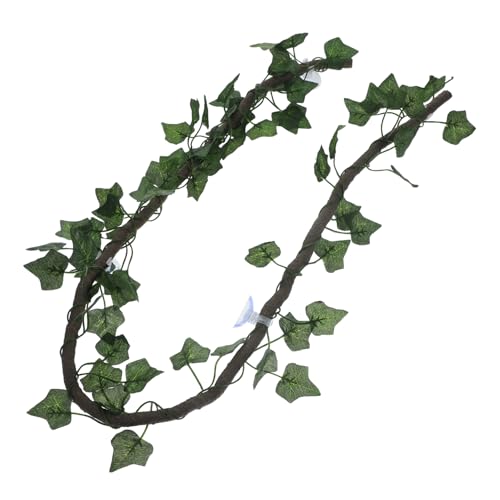 BESPORTBLE 1m Jungle Vines for Reptiles Flexible Artificial Habitat Decor with Suction Cups Includes Pu Vines and Leaves for Lizards Frogs Snakes and More Reptiles