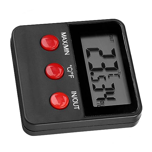 HERCHR Digital Thermometer Hygrometer,LCD Display Indoor Temperature Humidity Meter Gauge with Probe Reptile Thermometer and Humidity Gauge