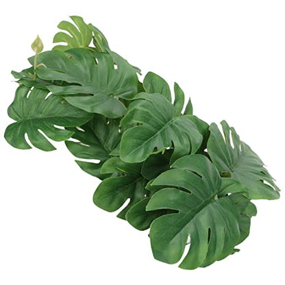 Artificial Palm Plants for Reptile Terrarium, Fun Plastic Turtle Leaf Decoration with Suction Cup, Reptile Plants, Terrarium Decor, Leopard Gecko Hide, Terrarium Jumping Spider Enclosure