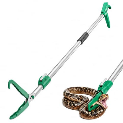 92" Extendable Snake Grabber Reptile Tongs Rattle Snake Catcher Wide Jaw Handling Tool with Lock and Comfortable Grip - size: 92 inch
