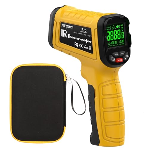 Infrared Thermometer High Temperature Gun -58℉~2732℉, 50:1 Distance Ratio, Digital Laser IR Temp Gun for Cooking, Pizza Oven, Engine, Kilns, Forges, Industry, and Home Repair. - color: -58°F to 2732°F