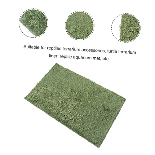 Mipcase 2pcs Moss Reptile Carpet Liner for Terrarium Bedding Breathable Reptile Habitat Pad for Turtles Snakes and Lizards and Washable Cushion for Clean Environment
